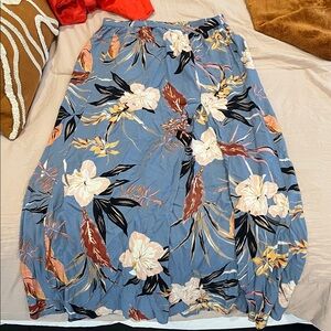 Floral Blue Maxi Skirt